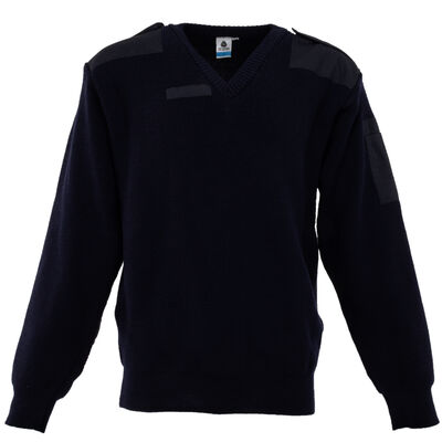 Dutch Commando Style V-Neck Sweater | Navy Blue